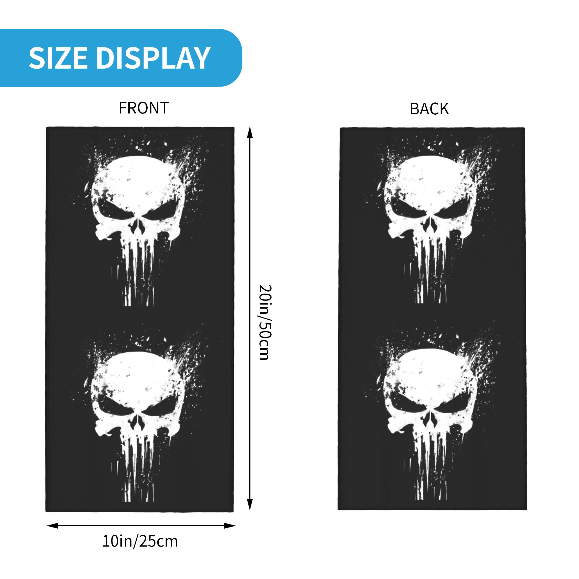 Custom Skeleton Skull Bandana  - Neck Gaiter Fleece avis et prix