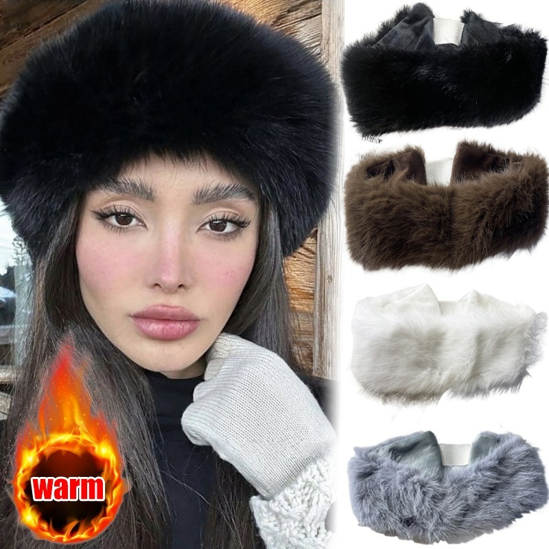 Wide Band Fur Headband Winter  - Fleece Ear Warmer Band avis et prix
