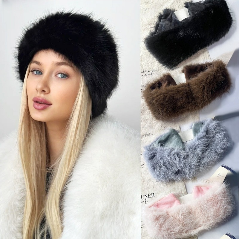 Wide Band Fur Headband Winter  - Fleece Ear Warmer Band avis et prix
