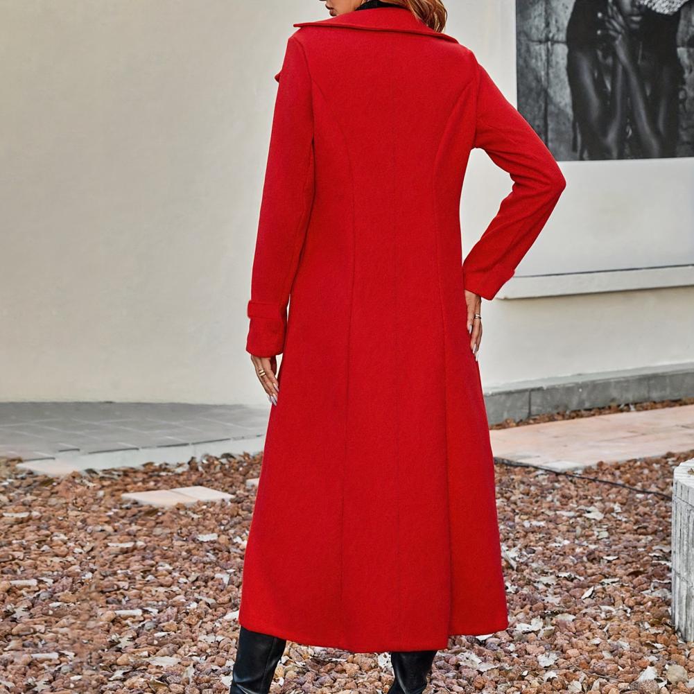 Women's Long Wool Coat Double- - Wool Coat Peacoat avis et prix