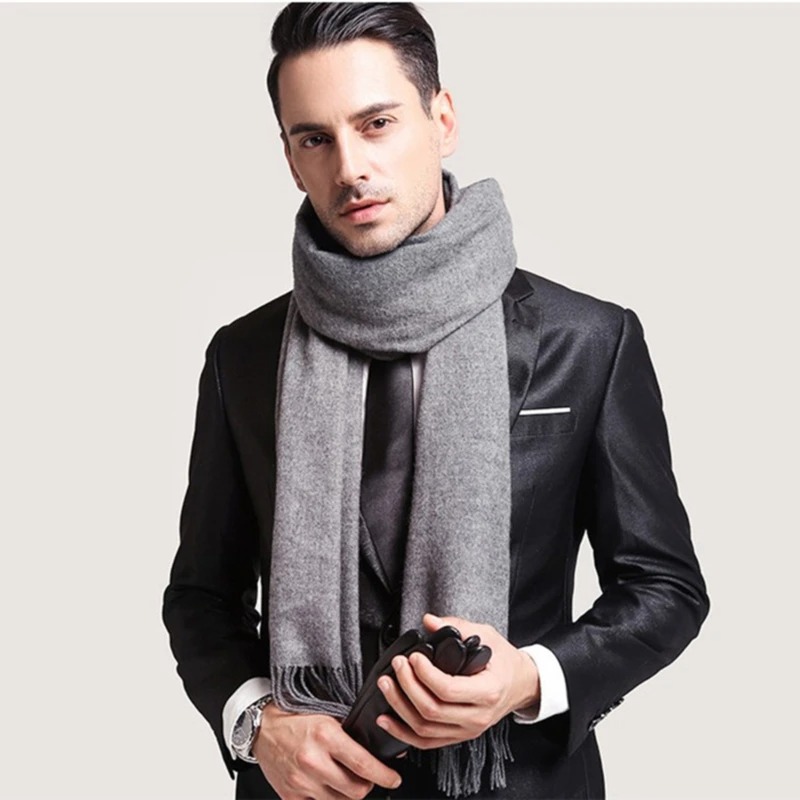 2025 Wool Scarves Winter Soft  - Wool Scarf Men avis et prix