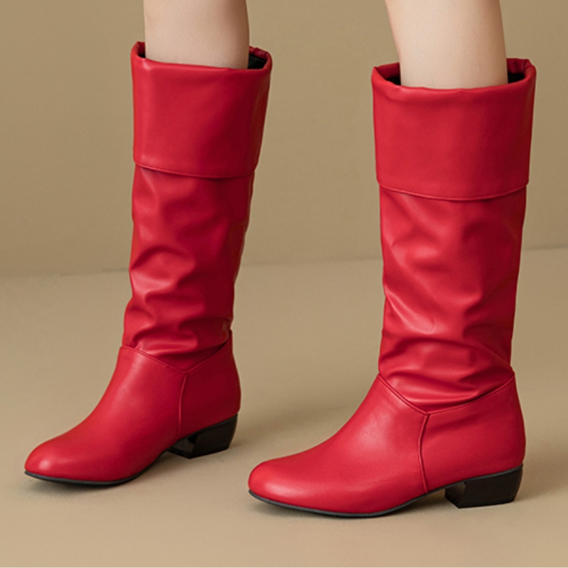 Slip on Knee High Boots Pleate - Waterproof Winter Boot avis et prix