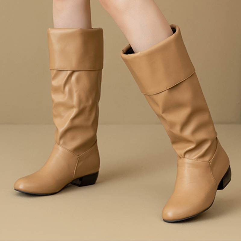 Slip on Knee High Boots Pleate - Waterproof Winter Boot avis et prix
