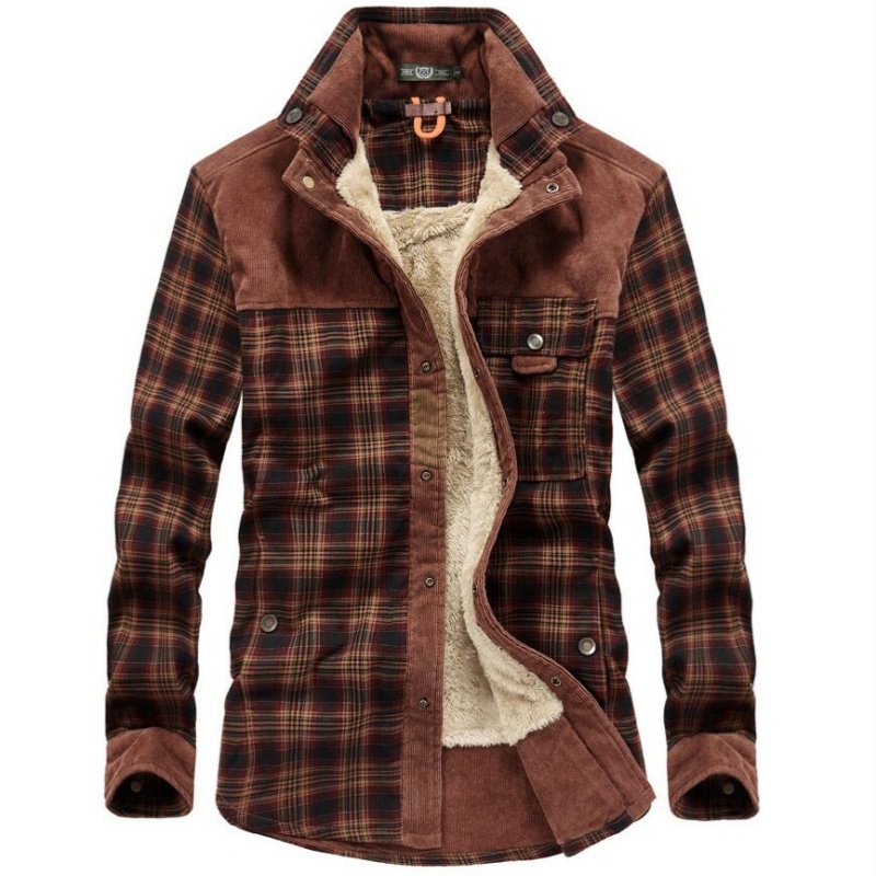 Men's Jackets Winter Windproof - Flannel Shirt Lined avis et prix