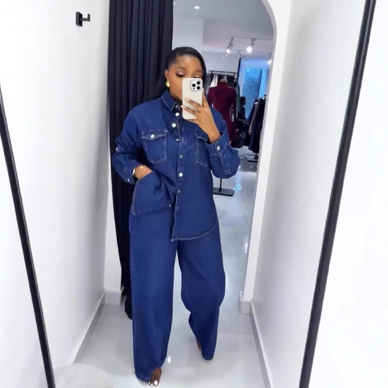 Jeans 2 Piece Sets Women Denim - Down Jacket Packable avis et prix