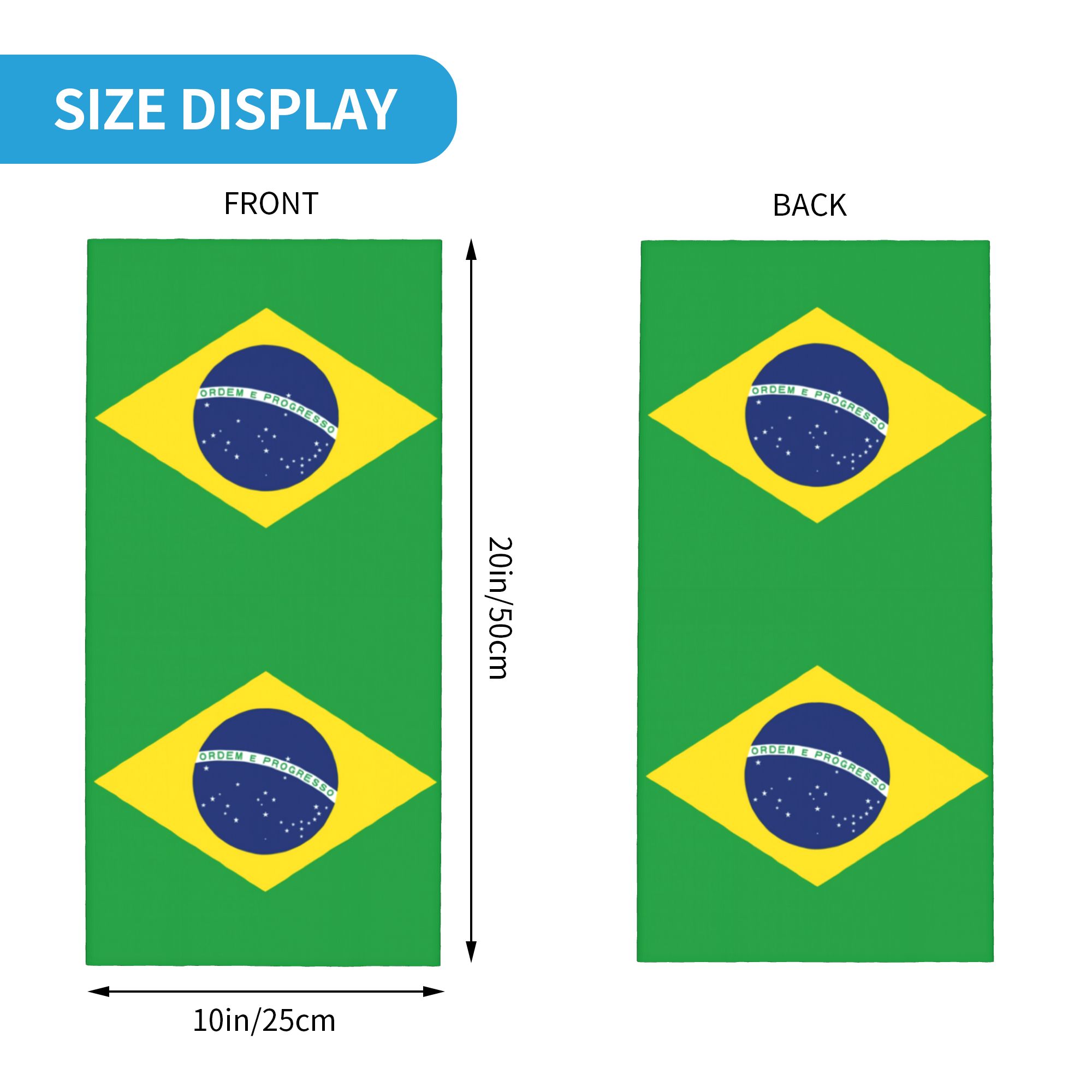 Custom Brazil Flag Bandana Nec - Neck Gaiter Fleece avis et prix