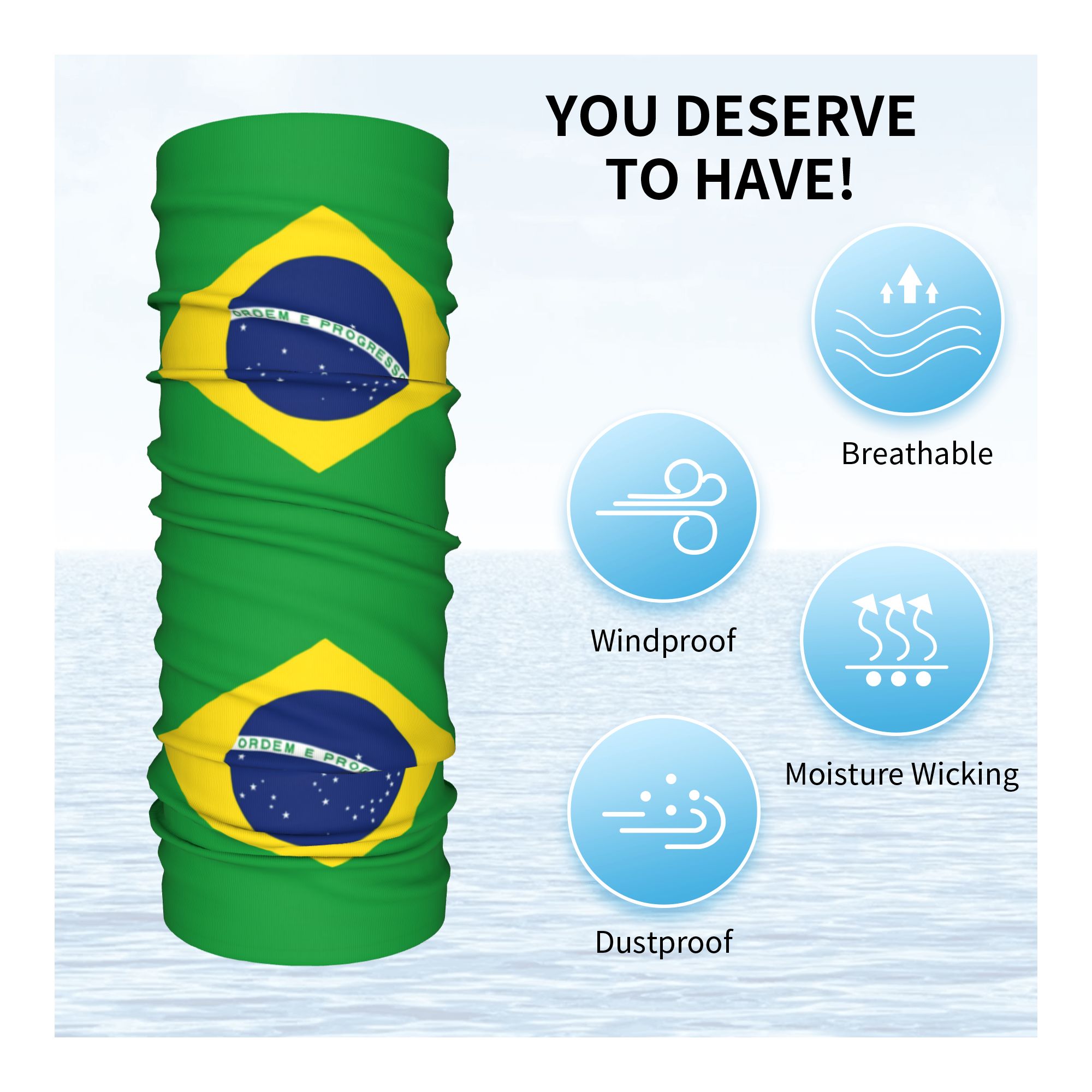 Custom Brazil Flag Bandana Nec - Neck Gaiter Fleece avis et prix