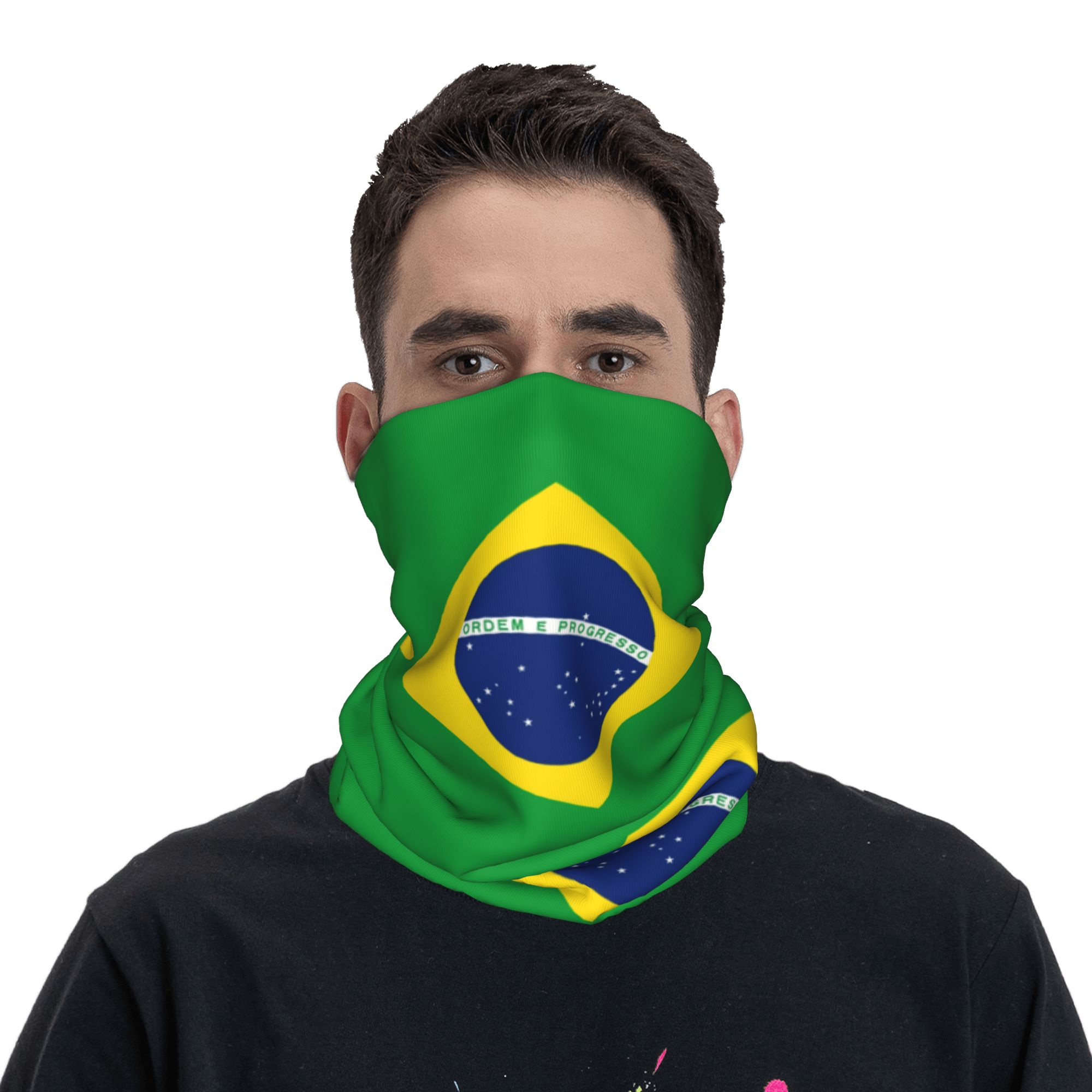 Custom Brazil Flag Bandana Nec - Neck Gaiter Fleece avis et prix