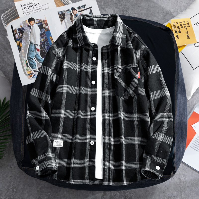 2025 Plaid shirt men's long-sl - Flannel Shirt Lined avis et prix