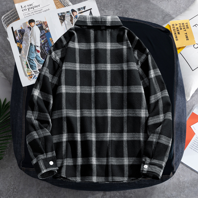 2025 Plaid shirt men's long-sl - Flannel Shirt Lined avis et prix