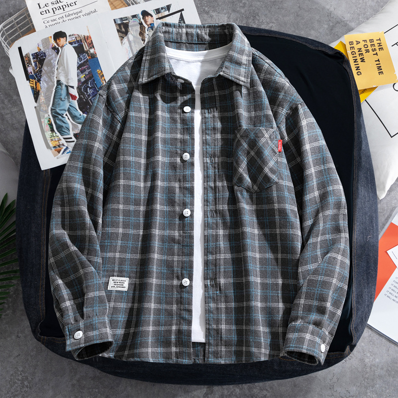 2025 Plaid shirt men's long-sl - Flannel Shirt Lined avis et prix