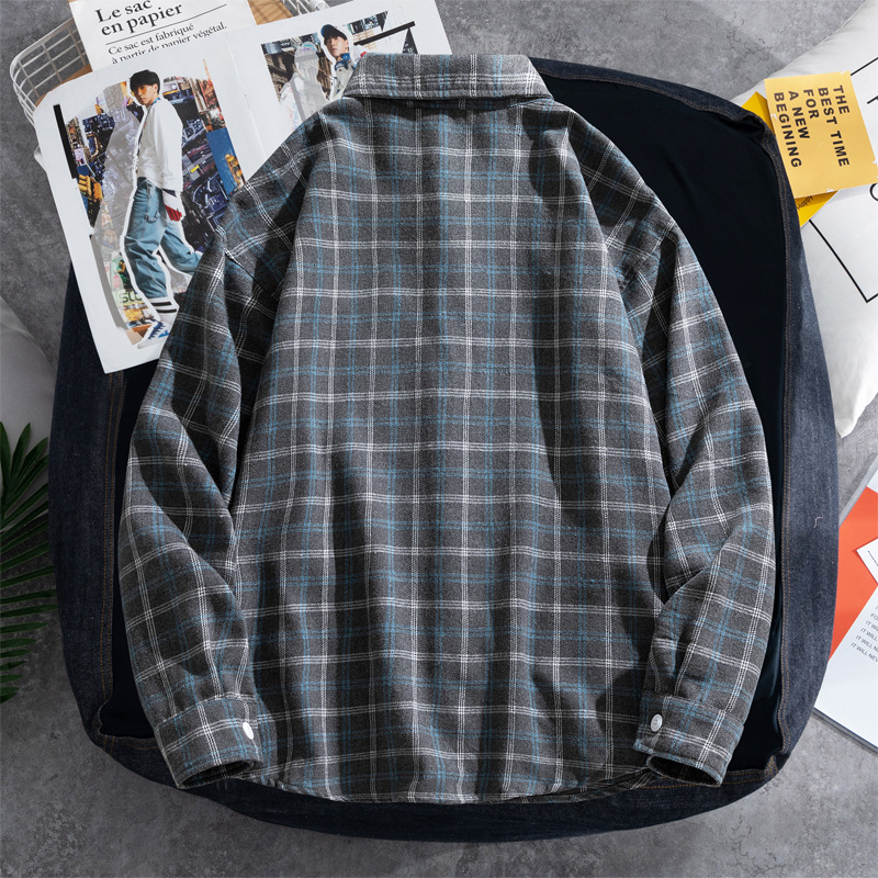 2025 Plaid shirt men's long-sl - Flannel Shirt Lined avis et prix