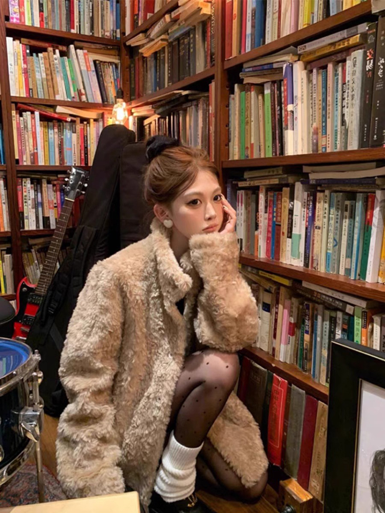 Lamb Wool Jacket Coat Woman Wa - Wool Coat Peacoat avis et prix