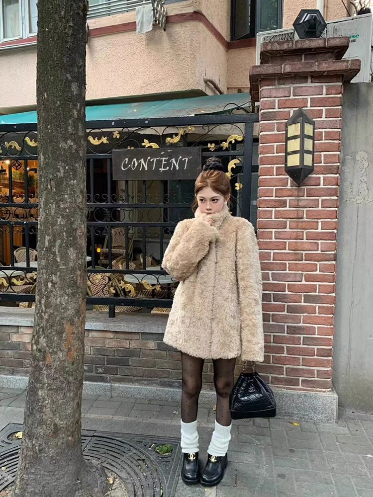 Lamb Wool Jacket Coat Woman Wa - Wool Coat Peacoat avis et prix