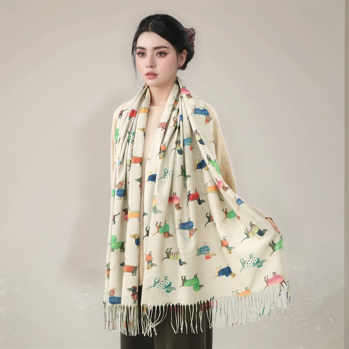 New Cashmere Scarf Shawl Dachs - Cashmere Pashmina Wrap avis et prix