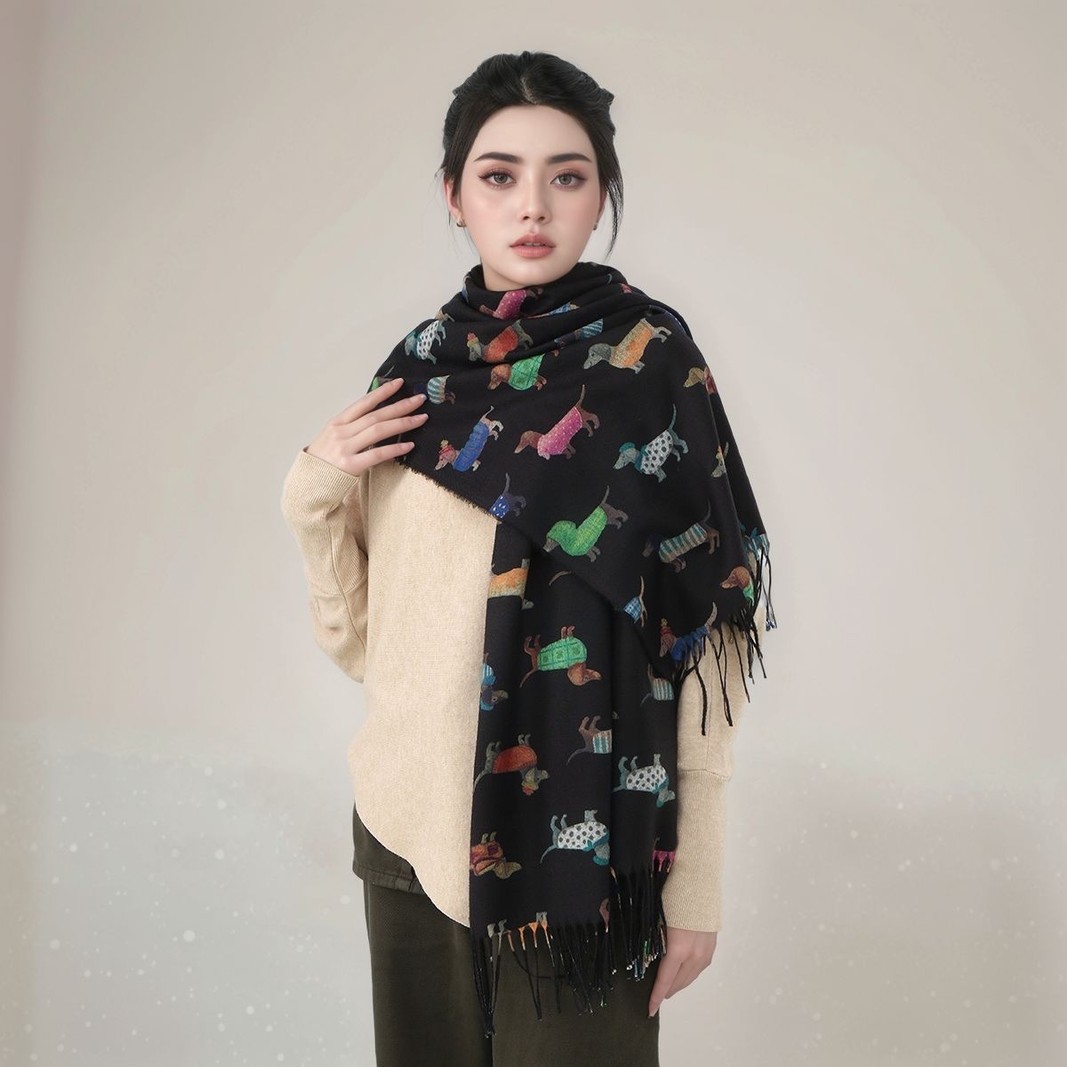New Cashmere Scarf Shawl Dachs - Cashmere Pashmina Wrap avis et prix