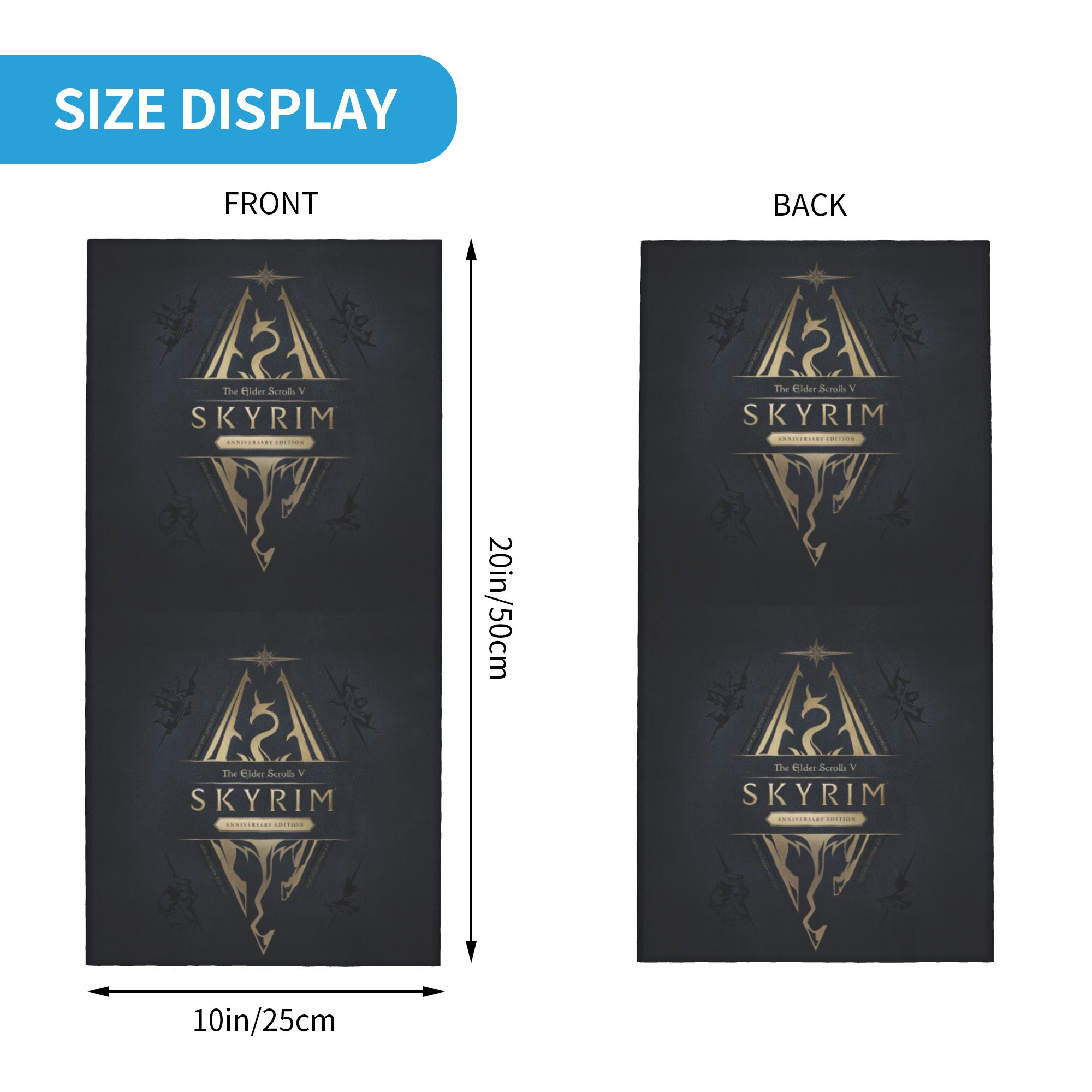 Custom Skyrim Logo Bandana Win - Neck Gaiter Fleece avis et prix