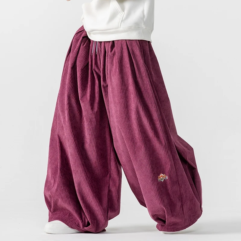 Men Corduroy Wide Leg Pants Me - Corduroy Pant Warm avis et prix