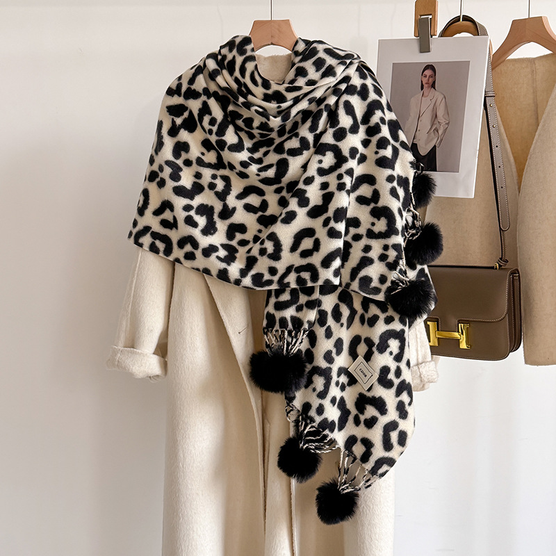 New Luxury Winter Leopard Two- - Cashmere Pashmina Wrap avis et prix
