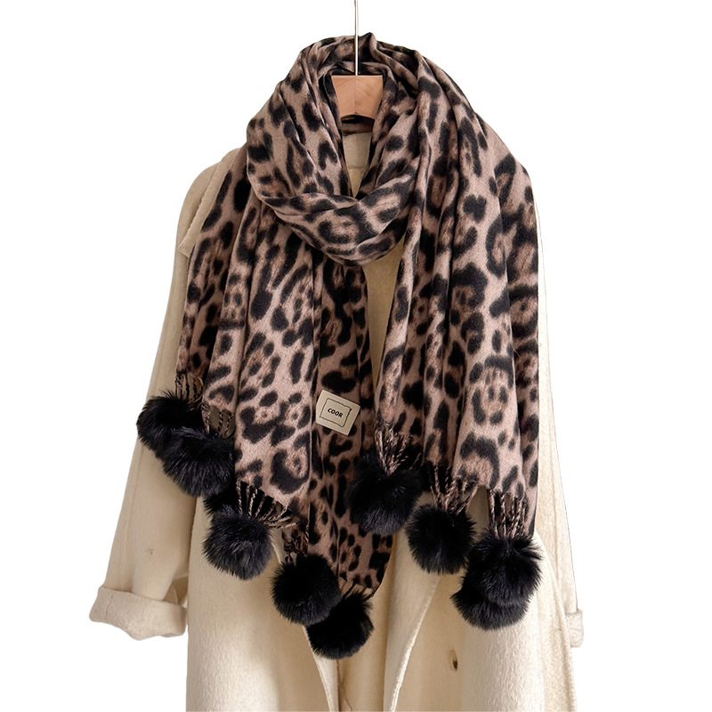 New Luxury Winter Leopard Two- - Cashmere Pashmina Wrap avis et prix