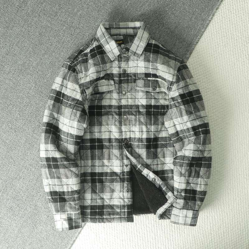 Fall Winter Men's Plaid Flanne - Flannel Shirt Lined avis et prix