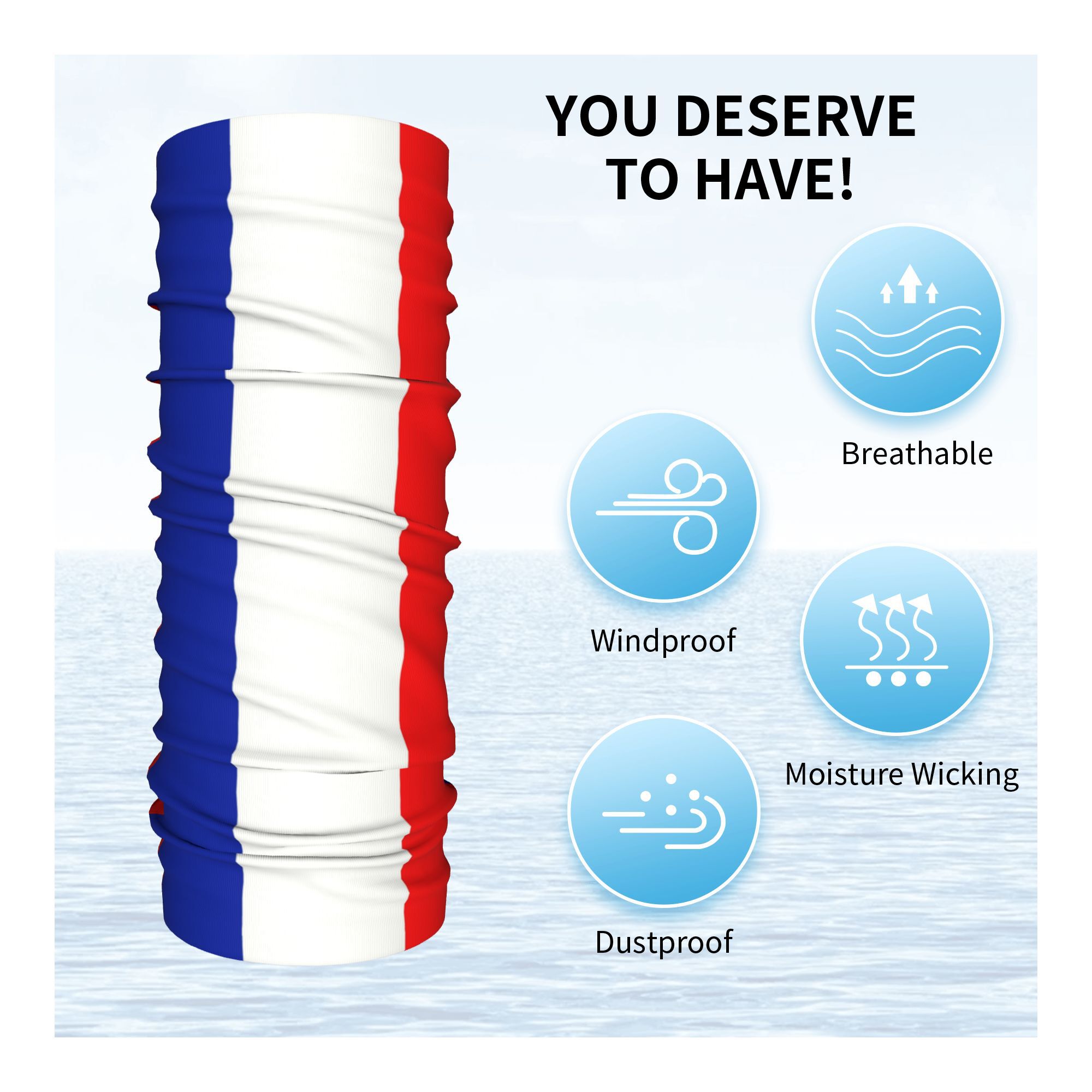 Custom French Flag France Band - Neck Gaiter Fleece avis et prix