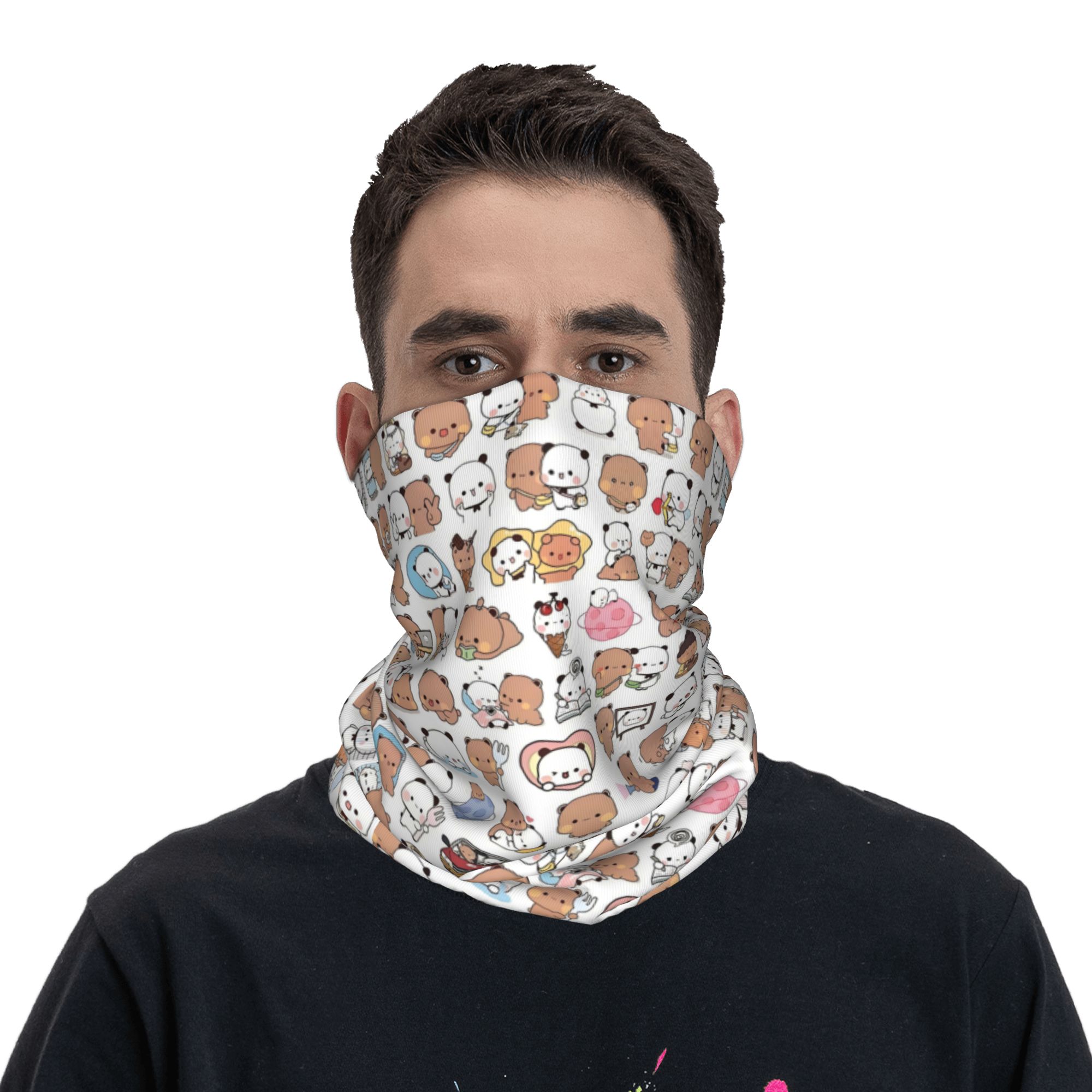 Custom Bear Cartoon Peach And  - Neck Gaiter Fleece avis et prix