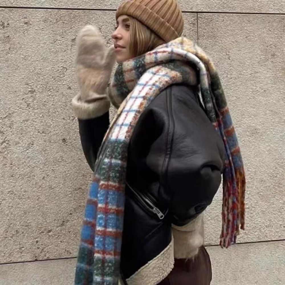 Retro Tassel Plaid Wool Scarf  - Wool Scarf Men avis et prix