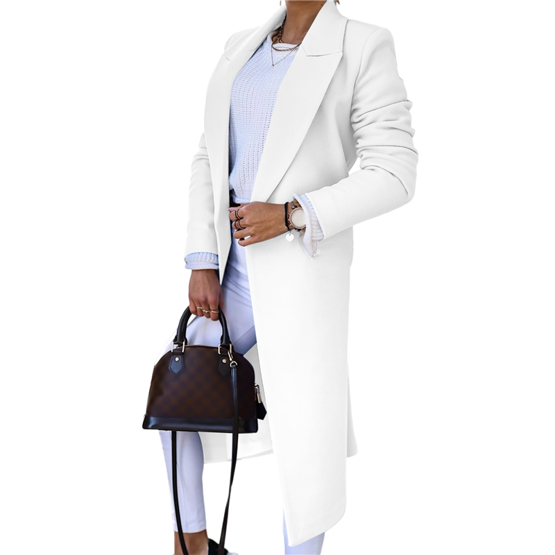 CYCLI-Women Long Wool Coats Fo - Wool Coat Peacoat avis et prix