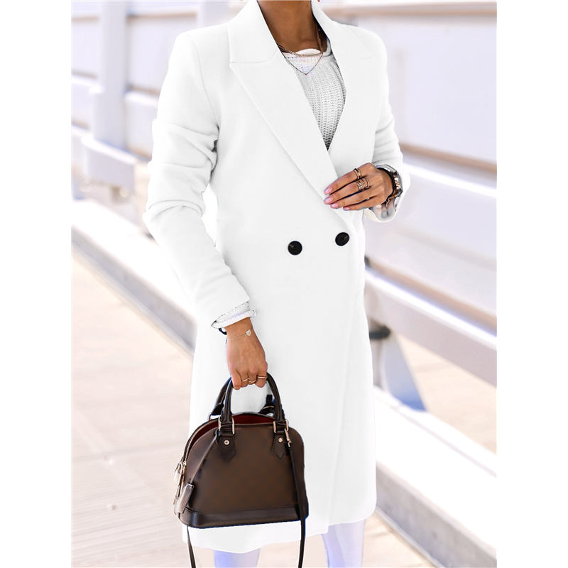 CYCLI-Women Long Wool Coats Fo - Wool Coat Peacoat avis et prix
