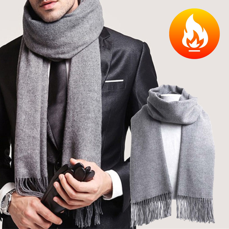 Autumn And Winter Solid Color  - Wool Scarf Men avis et prix