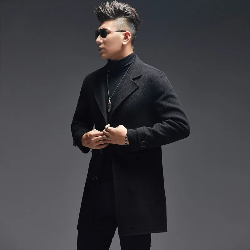 AYUNSUE 100% Wool Coat Men Aut - Wool Coat Peacoat avis et prix