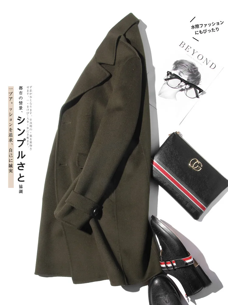 AYUNSUE 100% Wool Coat Men Aut - Wool Coat Peacoat avis et prix