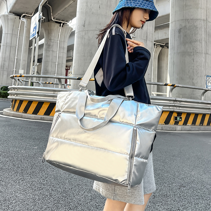 Women Y2k Silver Shoulder Bag  - Down Jacket Packable avis et prix