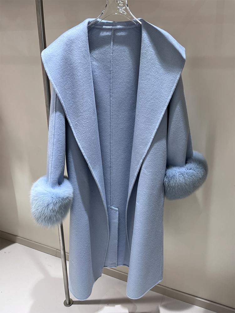 2025 New Wool Coat With Real F - Wool Coat Peacoat avis et prix