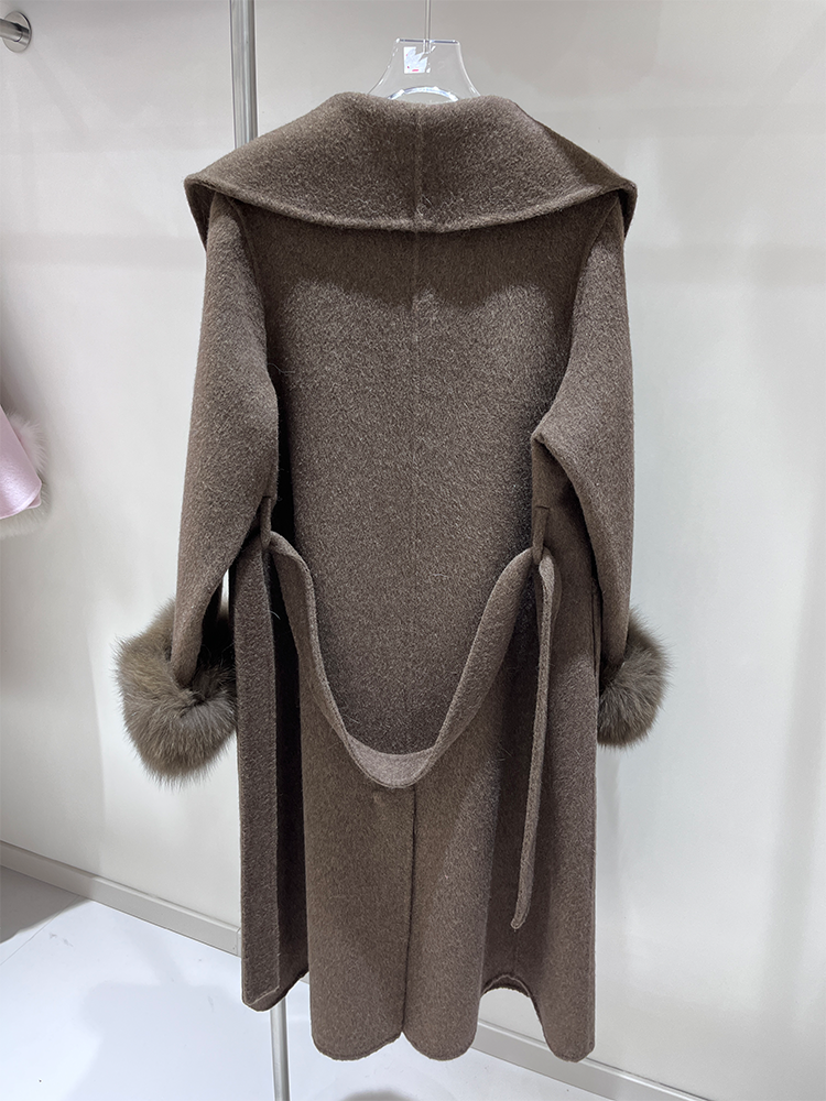 2025 New Wool Coat With Real F - Wool Coat Peacoat avis et prix