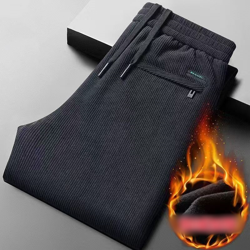 Black gray men's corduroy and  - Corduroy Pant Warm avis et prix