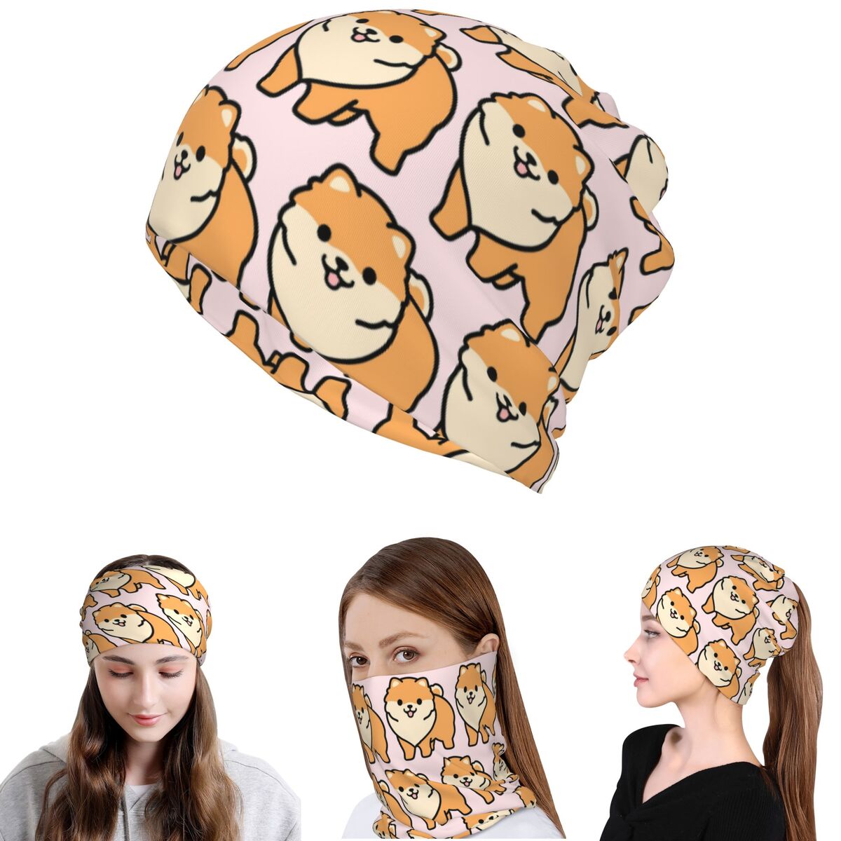 Pomeranian Bandana Neck Gaiter - Knit Beanie Hat Warm avis et prix