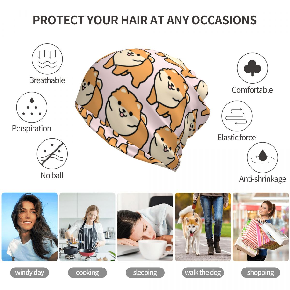 Pomeranian Bandana Neck Gaiter - Knit Beanie Hat Warm avis et prix