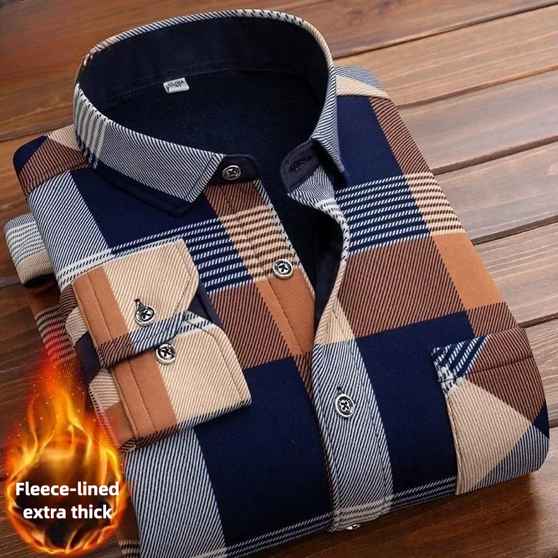 2025 Men's Winter Warm Long Sl - Flannel Shirt Lined avis et prix