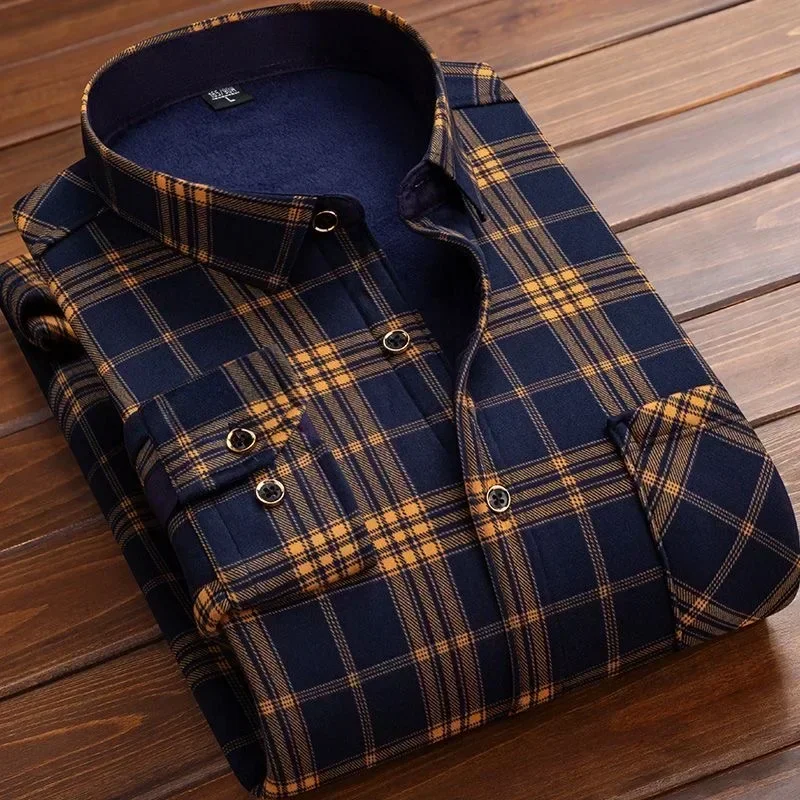 2025 Men's Winter Warm Long Sl - Flannel Shirt Lined avis et prix