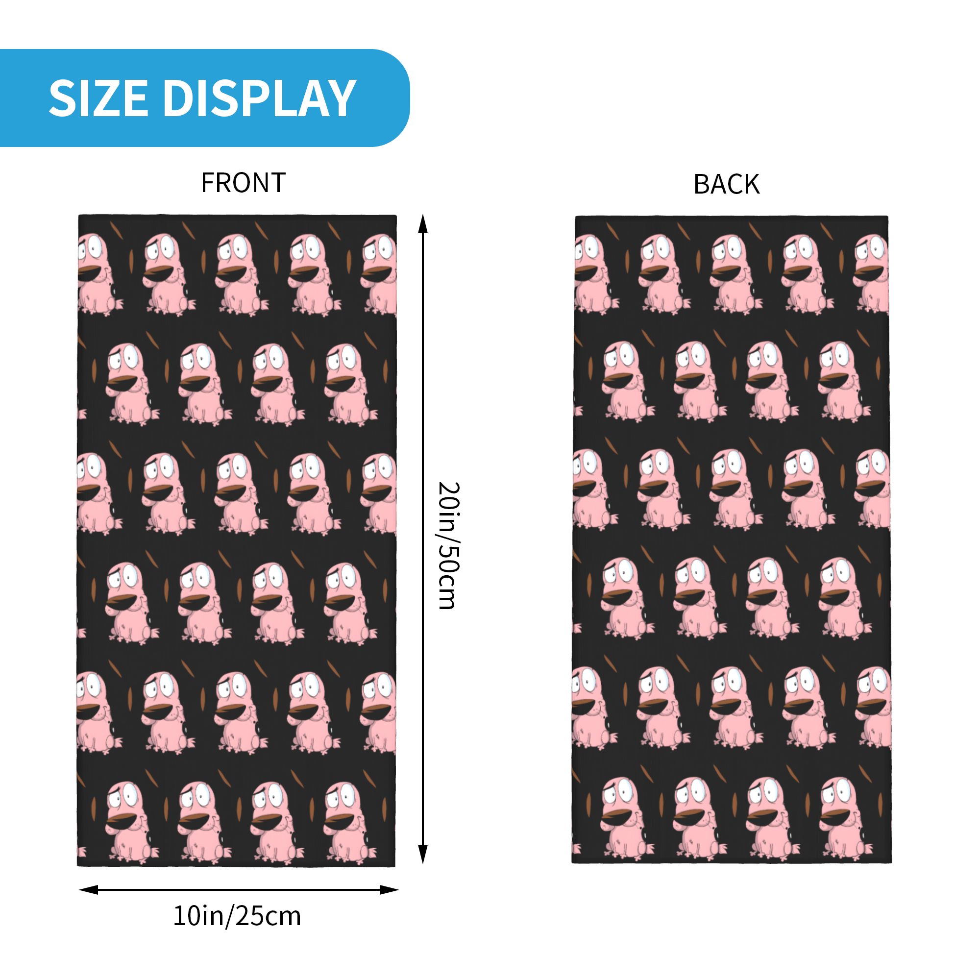 Custom Cartoon Courage Dog Win - Neck Gaiter Fleece avis et prix