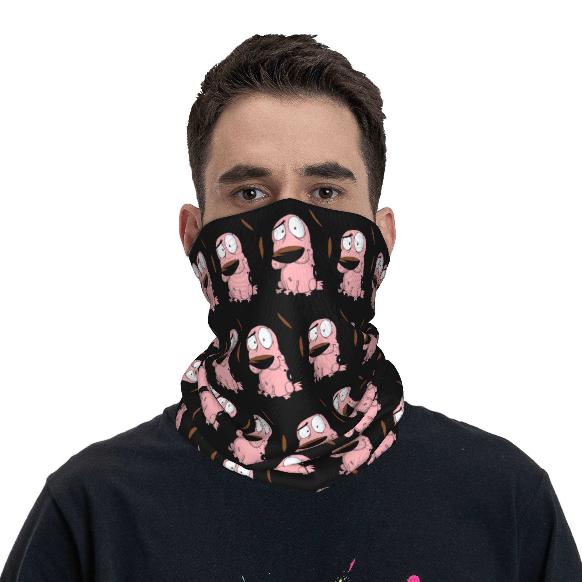 Custom Cartoon Courage Dog Win - Neck Gaiter Fleece avis et prix