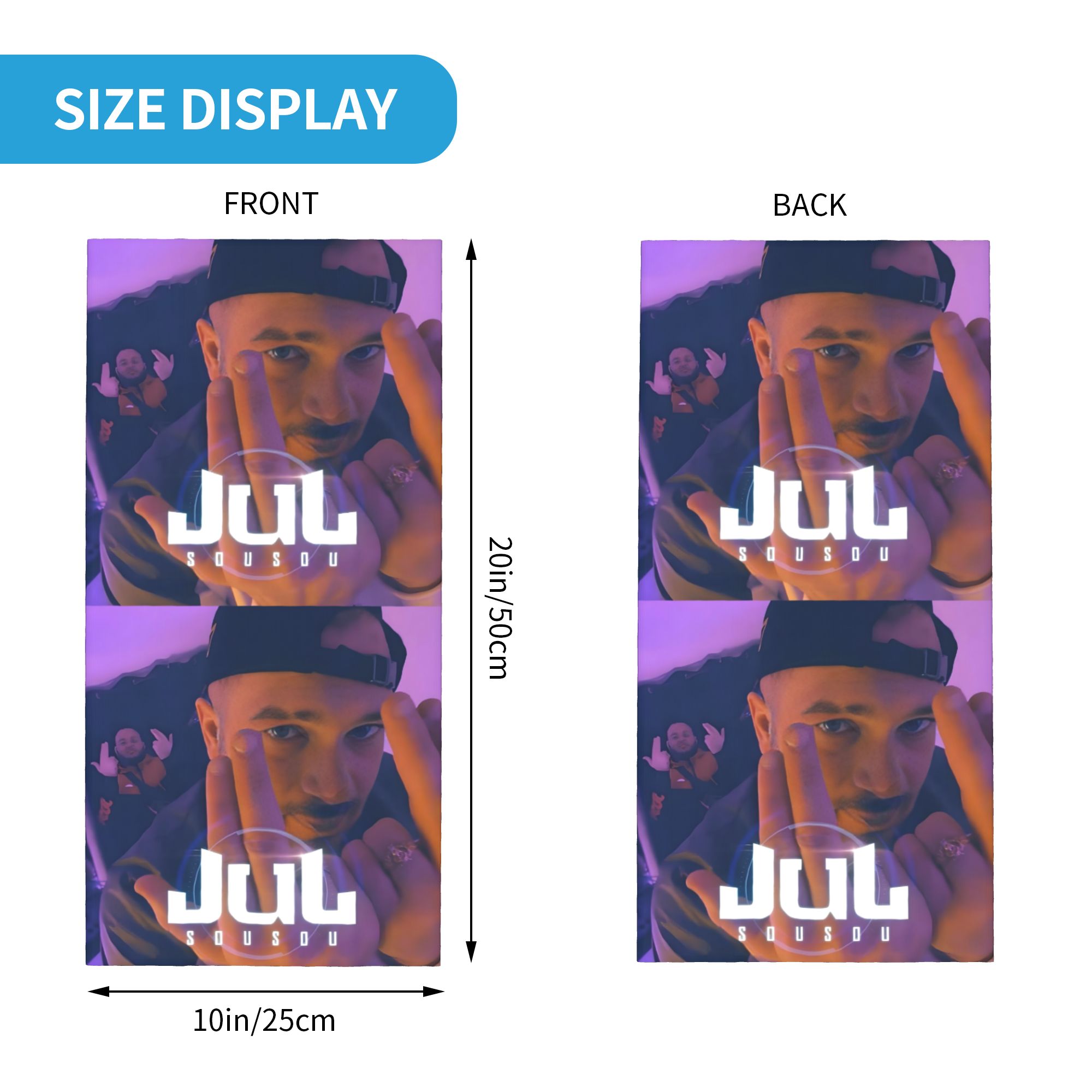 Custom JuL Rap Music Bandana W - Neck Gaiter Fleece avis et prix