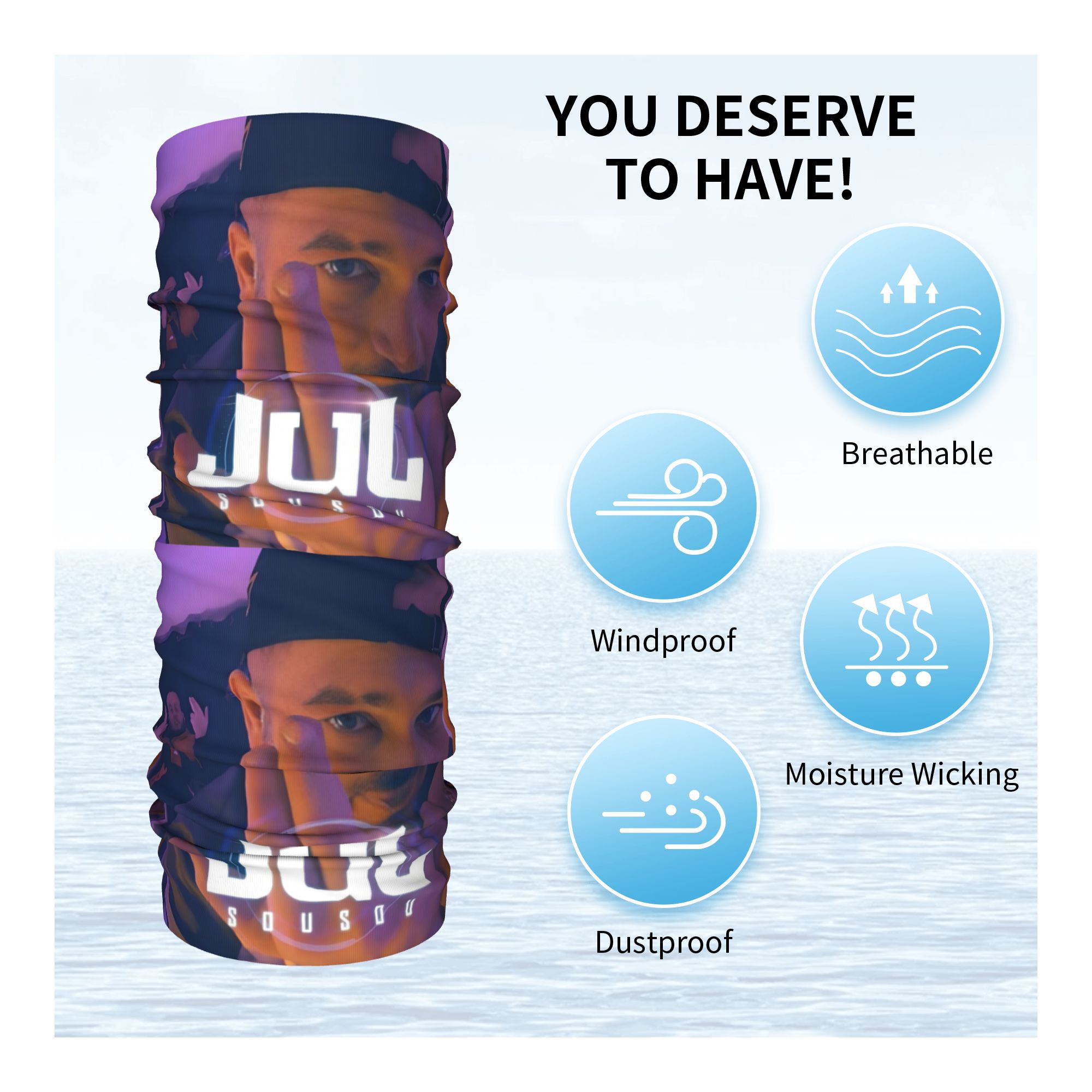 Custom JuL Rap Music Bandana W - Neck Gaiter Fleece avis et prix