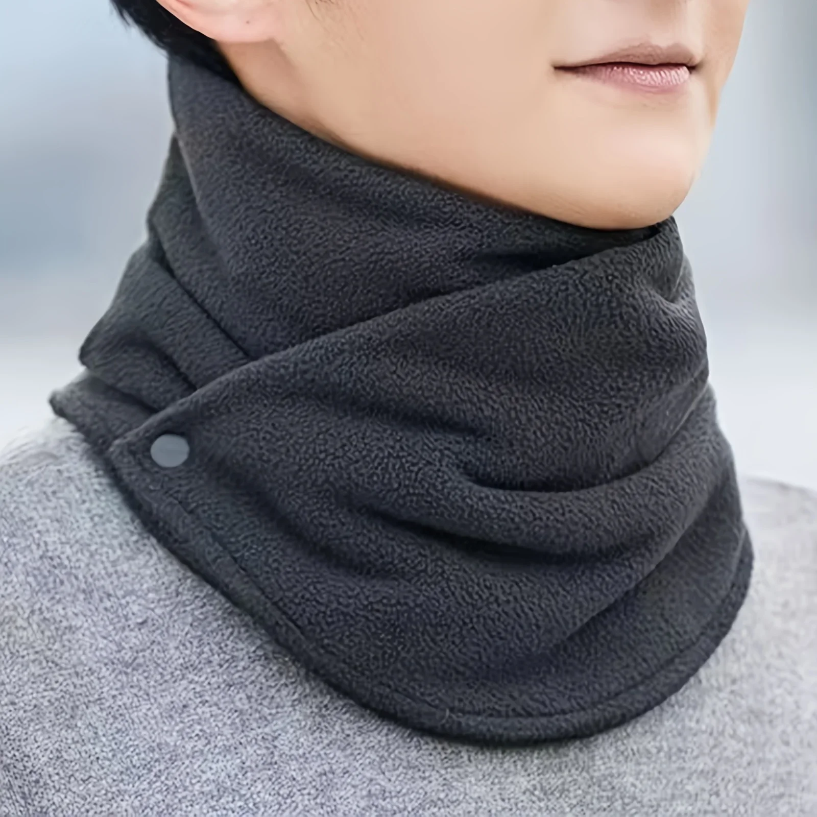 Classic Solid Color Snap Neck  - Neck Gaiter Fleece avis et prix