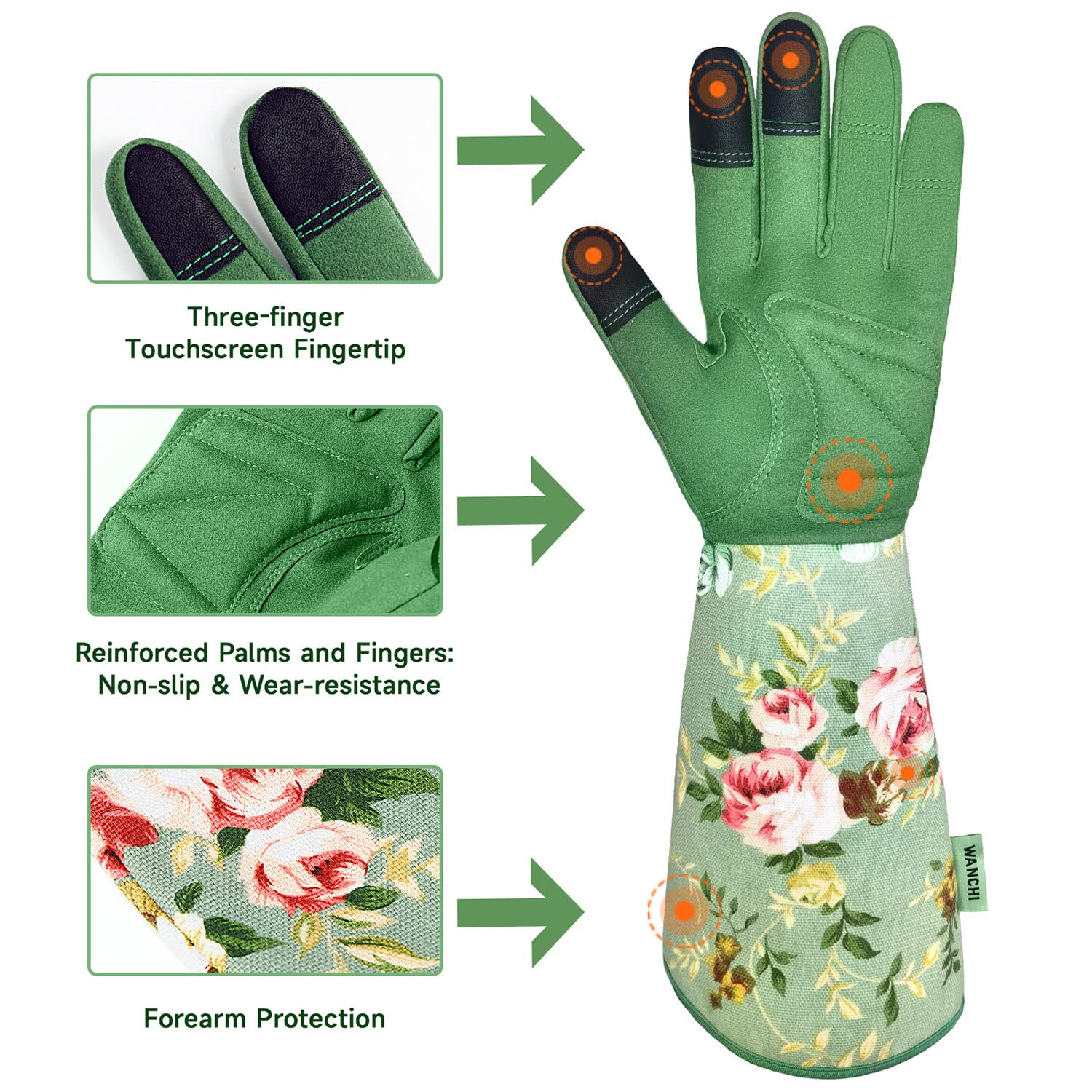 Women's Long Gardening Gloves, - Touch Screen Gloves avis et prix