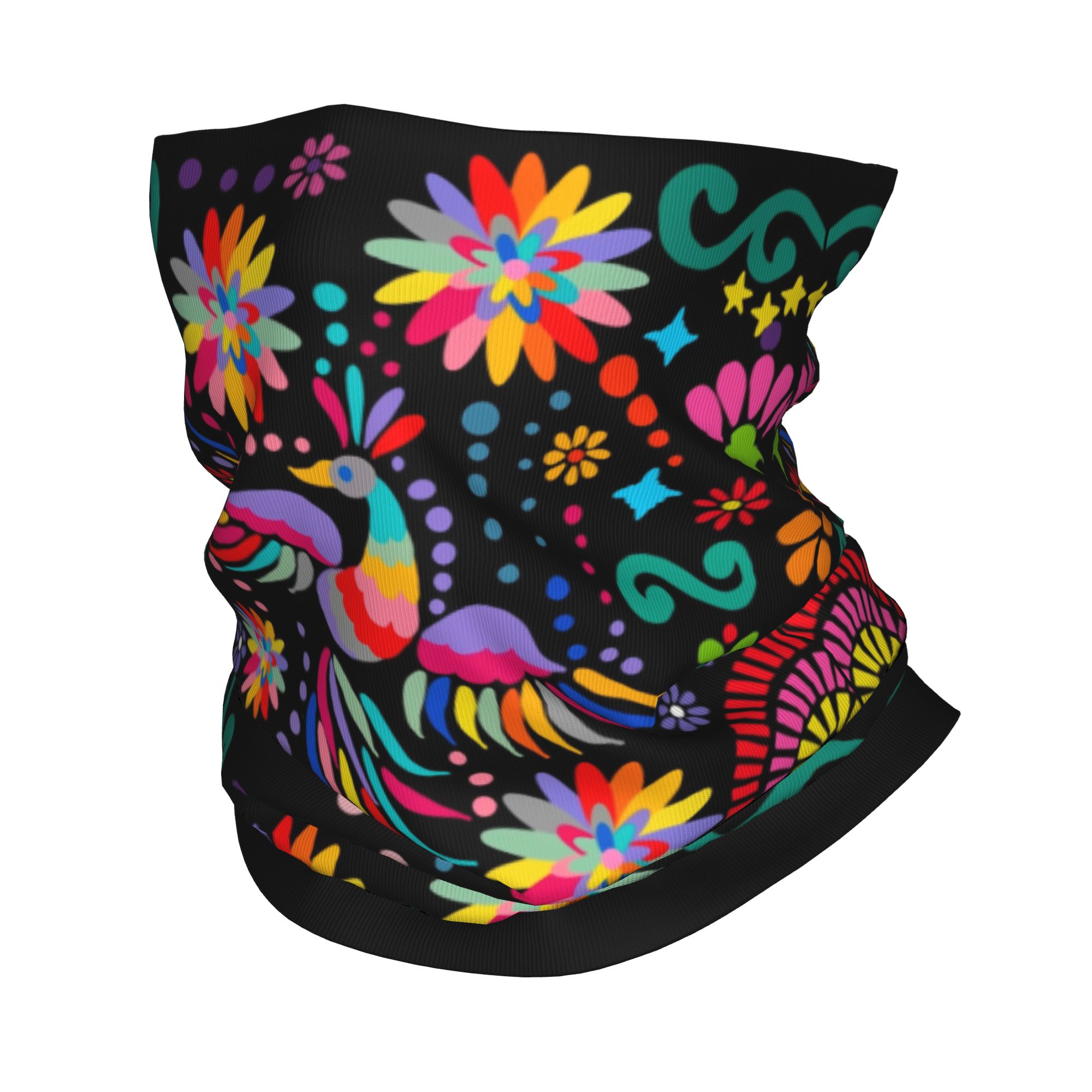 Custom Mexican Floral Flower T - Neck Gaiter Fleece avis et prix