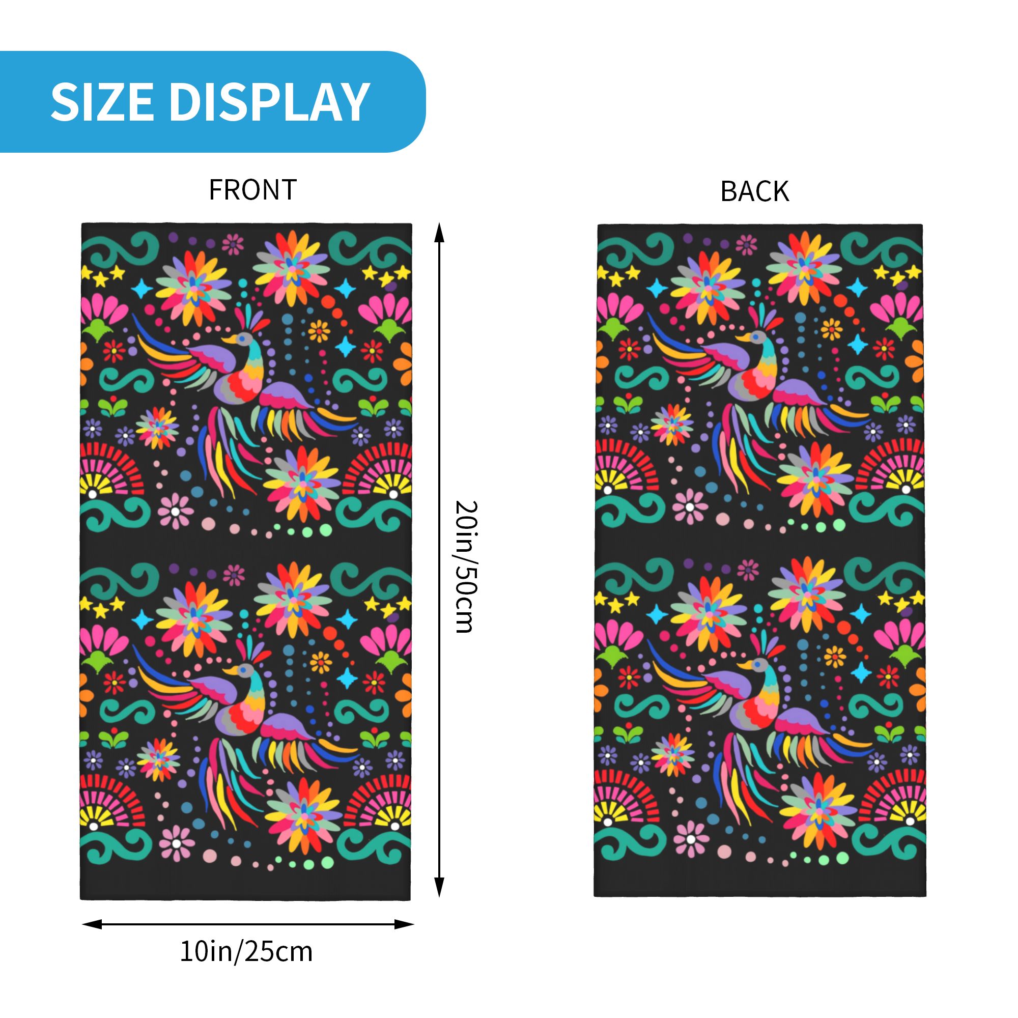 Custom Mexican Floral Flower T - Neck Gaiter Fleece avis et prix