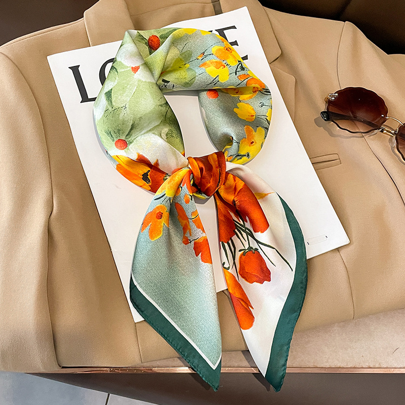 70x70cm Silk Scarf Square For  - Shawl Wrap Winter avis et prix